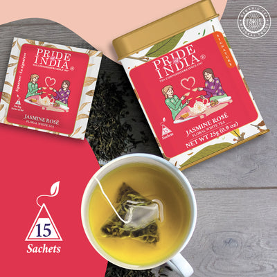 Jasmine Rose - Floral White Tea Bags - Pride Of India