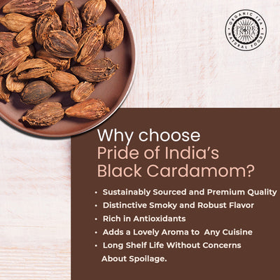 Gourmet Black Cardamom Whole - Pride Of India