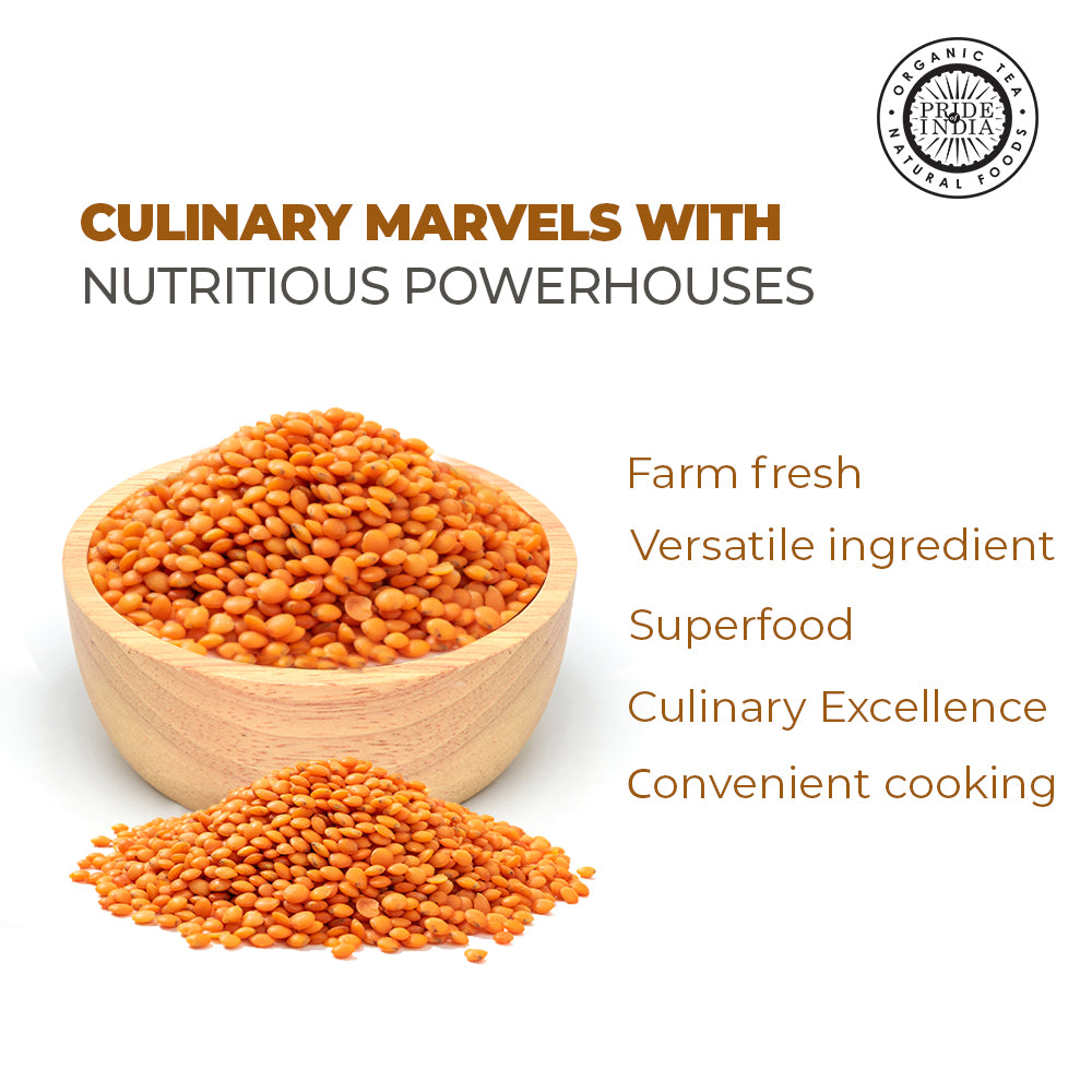 Indian Split Masur Red Lentils - Protein & Fiber Rich Masoor Dal Jar - Pride Of India