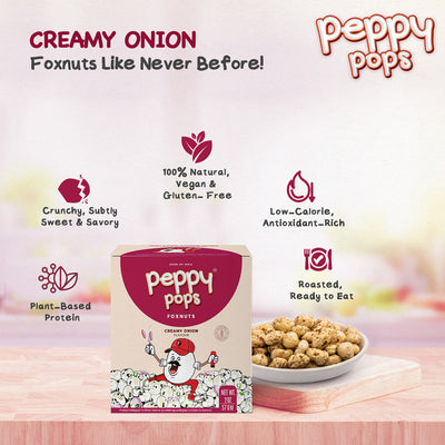 PEPPY POPS CREAMY ONION ROASTED FOXNUTS - Pride Of India