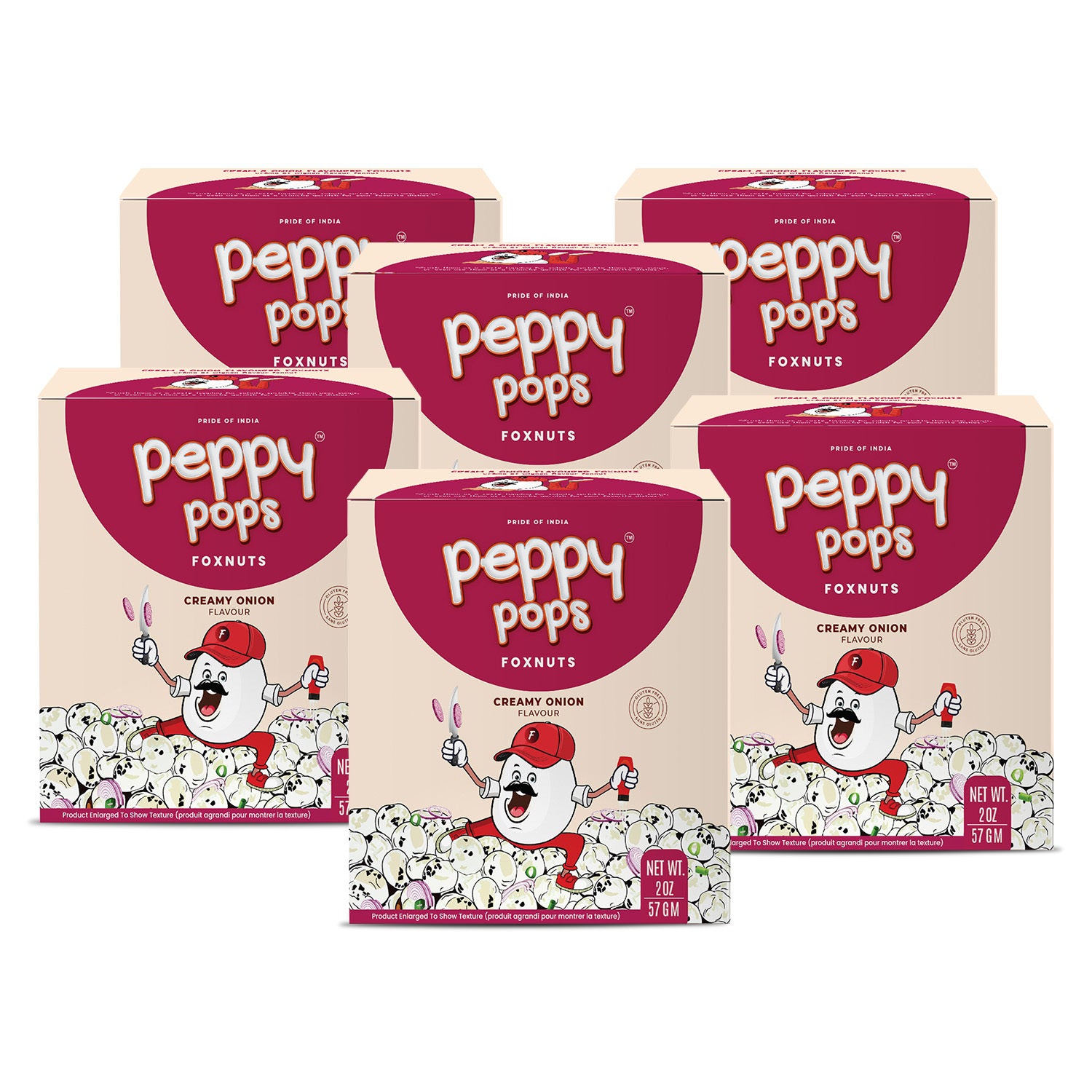 PEPPY POPS CREAMY ONION ROASTED FOXNUTS - Pride Of India